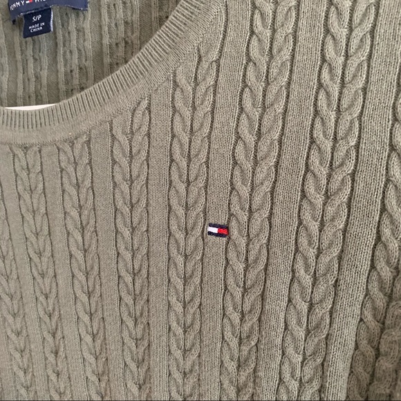 Khaki Green Tommy Hilfiger Knit Sweater - Picture 3 of 4